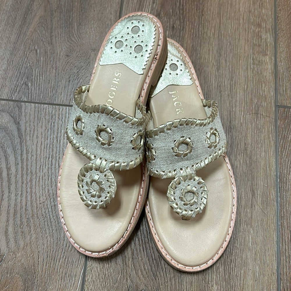 Fabric and gold accent jack Roger’s - Picture 2 of 6